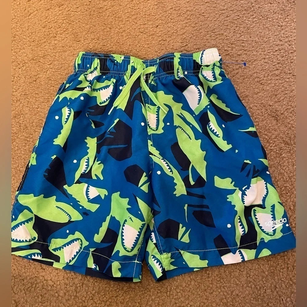 Boys speedo shark swim trunks